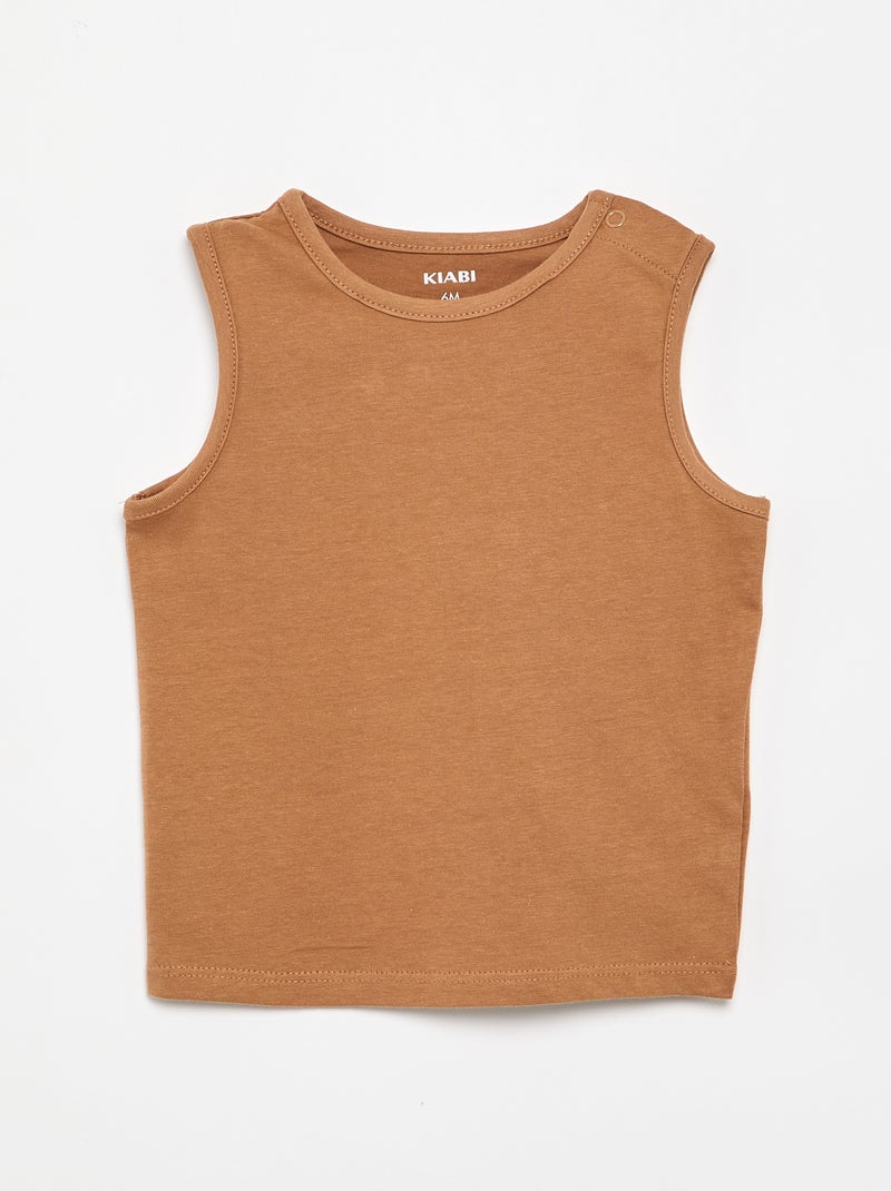 Lot de 4 débardeurs unis Orange - Kiabi