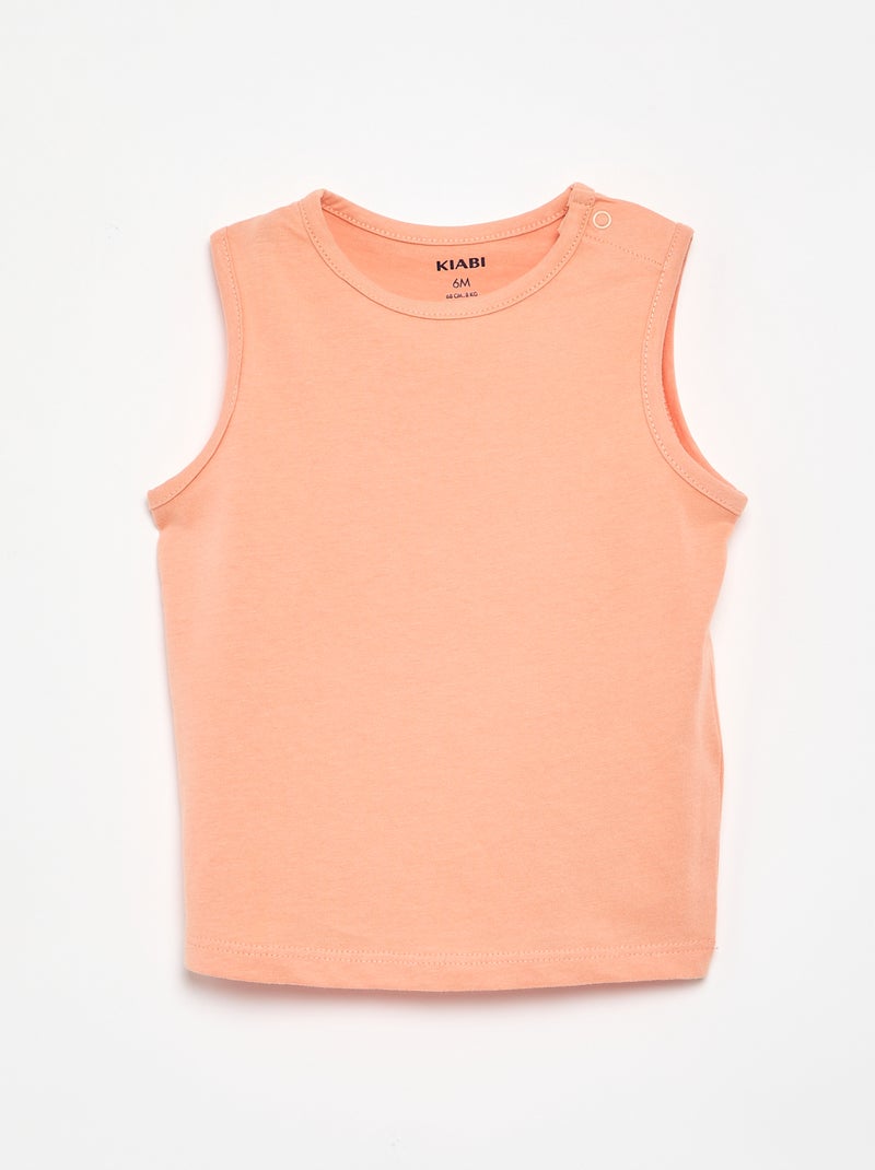Lot de 4 débardeurs unis Orange - Kiabi