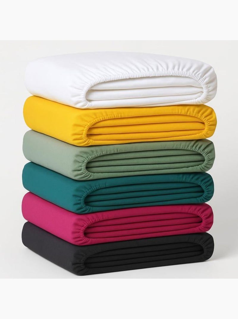 Lot de 4 draps housse - 100% coton 57 fils - l22g - couleur aléatoire Multicolore - Kiabi