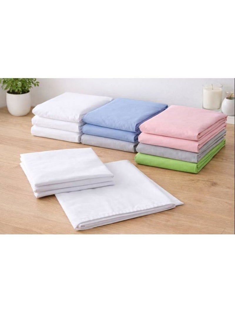 Lot de 4 draps-housse + 4 taies d’oreiller coton 57 fils/cm² - L22G - Couleur aléatoire Multicolore - Kiabi