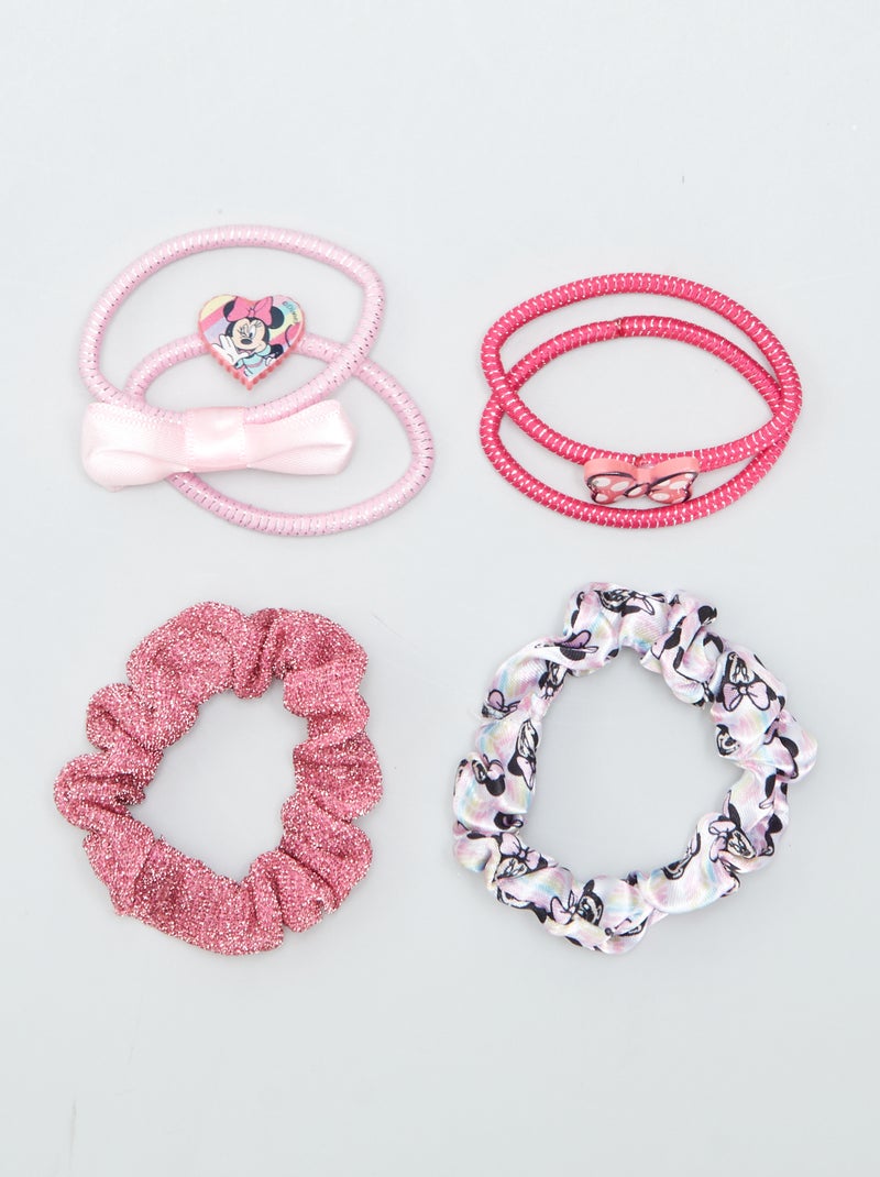 Lot de 4 élastiques et 2 chouchous 'Minnie' Rose - Kiabi