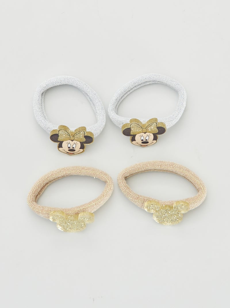 Lot de 4 élastiques 'Minnie' doré - Kiabi