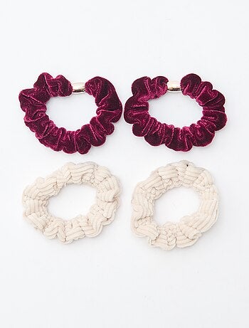 Lot de 4 élastiques velours