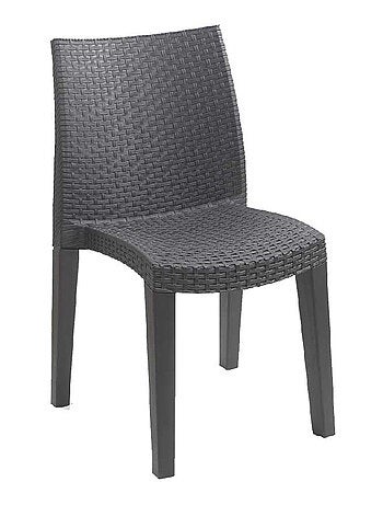 Lot de 4 fauteuils extérieurs Lady - Effet rotin