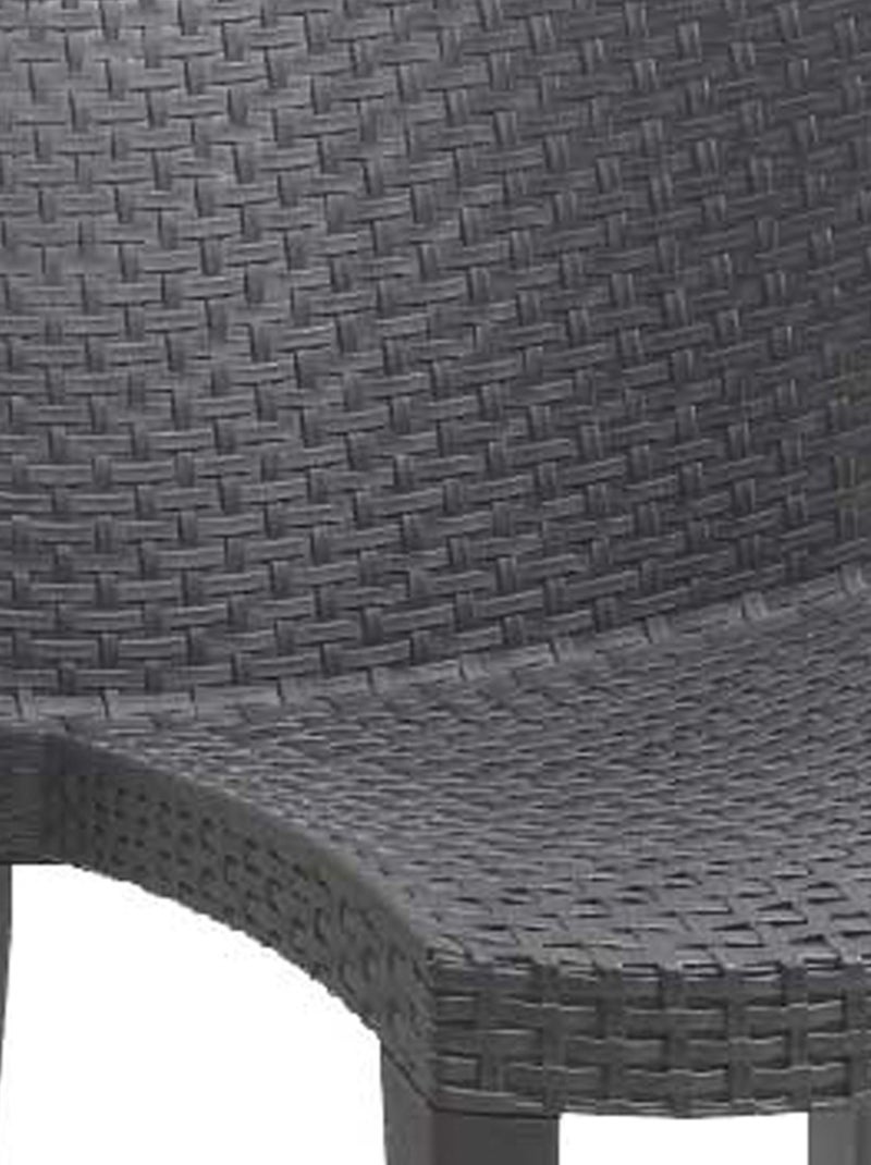 Lot de 4 fauteuils extérieurs Lady  - Effet rotin gris anthracite - Kiabi