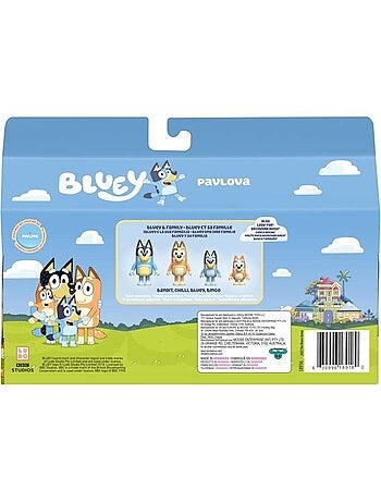 Lot de 4 figurines - La famille en cuisine avec pavlova - BLUEY