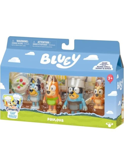 Lot de 4 figurines - La famille en cuisine avec pavlova - BLUEY - Kiabi Lot de 4 figurines - La famille en cuisine avec pavlova - BLUEY - Kiabi