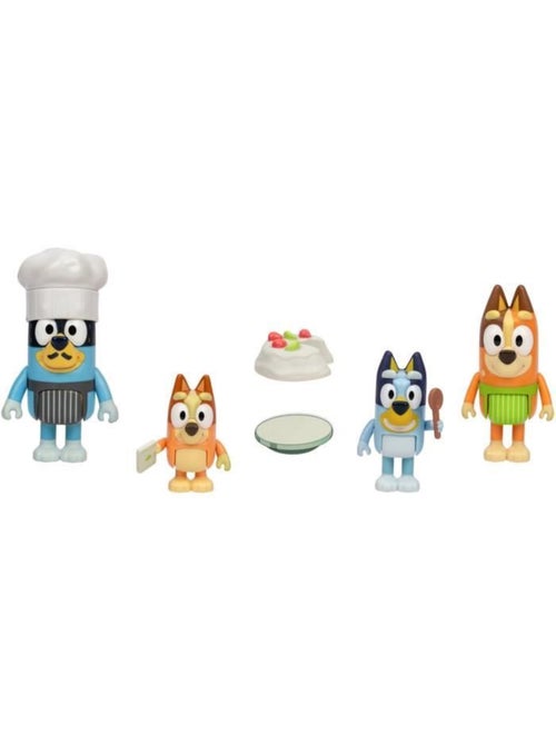 Lot de 4 figurines - La famille en cuisine avec pavlova - BLUEY - Kiabi Lot de 4 figurines - La famille en cuisine avec pavlova - BLUEY - Kiabi