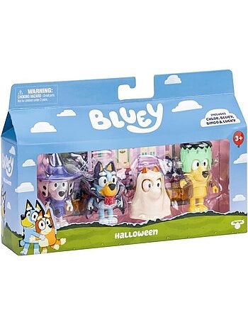 Lot de 4 figurines articulées - Déguisements + accessoires - BLUEY