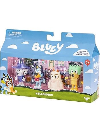 Lot de 4 figurines articulées - Déguisements + accessoires - BLUEY