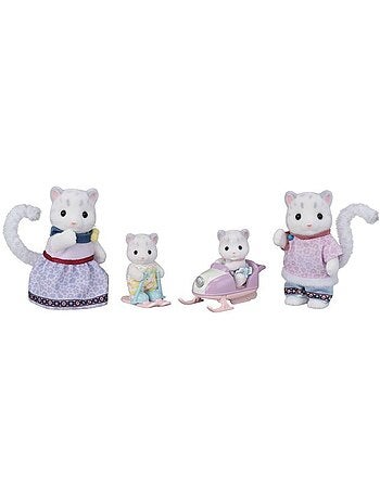 Lot de 4 figurines articulées - Famille Panthère des neiges - SYLVANIAN FAMILIES