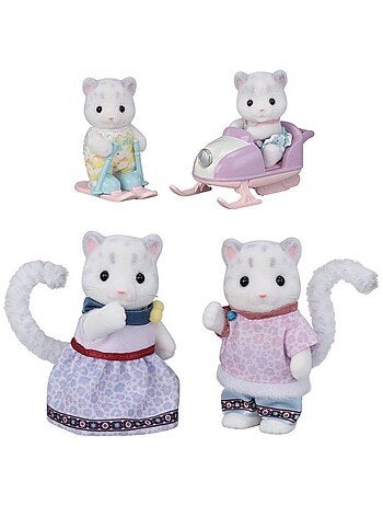 Lot de 4 figurines articulées - Famille Panthère des neiges - SYLVANIAN FAMILIES