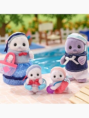 Lot de 4 figurines articulées Famille Phoque + accessoires - SYLVANIAN FAMILIES