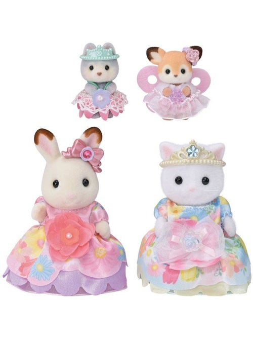 Lot de 4 figurines articulées robes à fleurs + accessoires - SYLVANIAN FAMILIES - Kiabi
