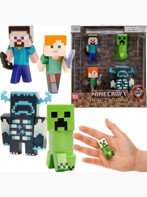 Lot de 4 figurines en métal 6,5 cm minecraft - smoby - Kiabi