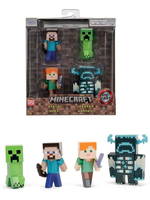 Lot de 4 figurines en métal 6,5 cm minecraft - smoby - Kiabi