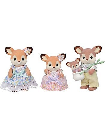 Lot de 4 figurines famille Biche + porte-bébé - SYLVANIAN FAMILIES