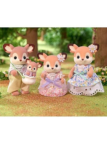 Lot de 4 figurines famille Biche + porte-bébé - SYLVANIAN FAMILIES