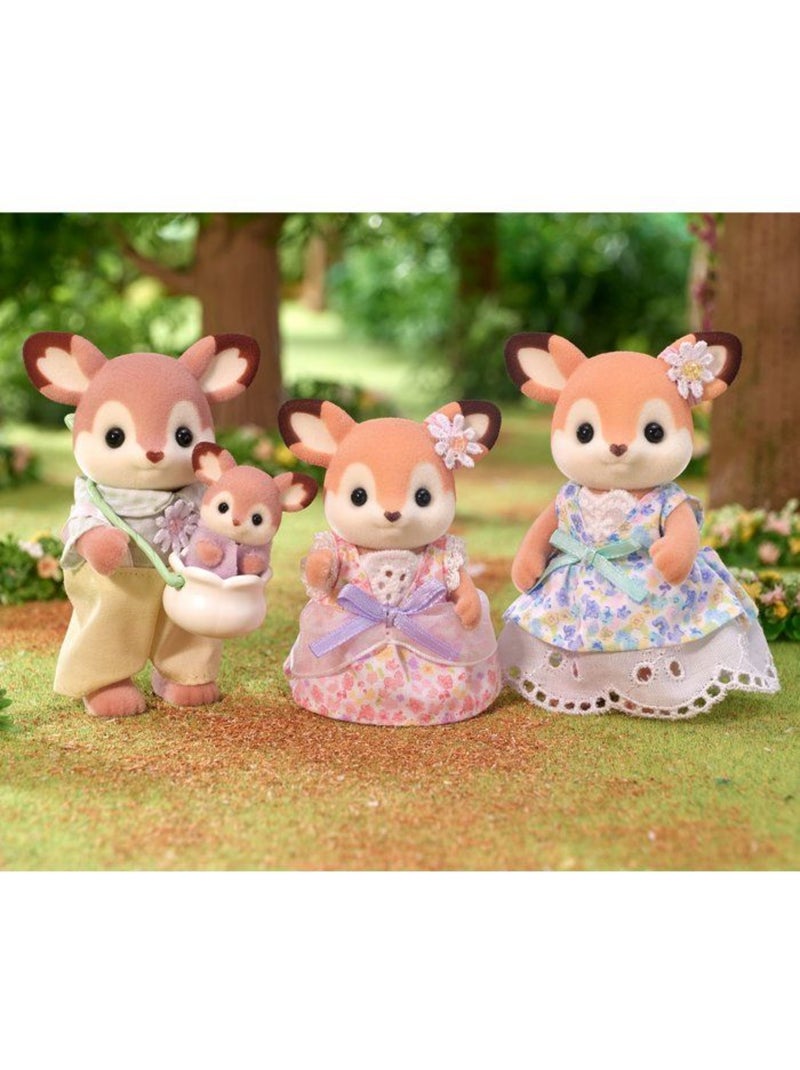 Lot de 4 figurines famille Biche + porte-bébé - SYLVANIAN FAMILIES Marron - Kiabi