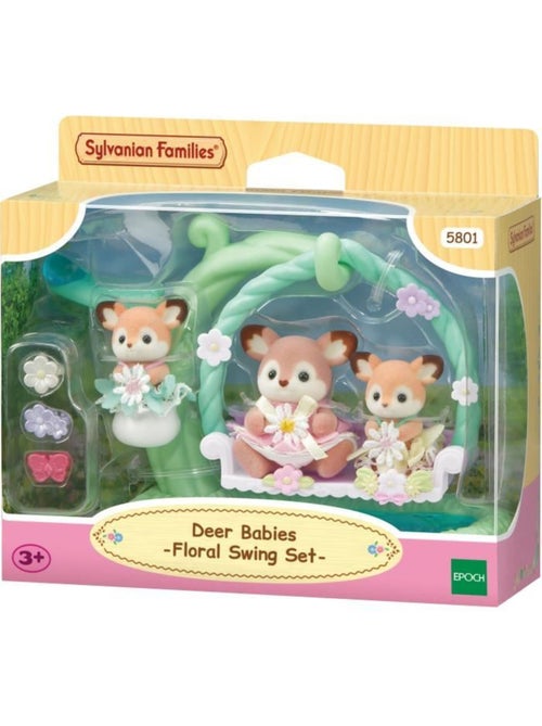 Lot de 4 figurines miniatures bébés biche + balancelle + berceau - SYLVANIAN FAMILIES - Kiabi