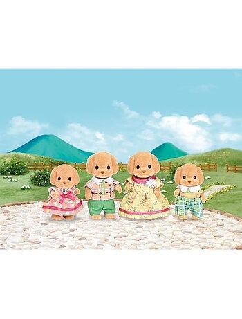 Lot de 4 figurines miniatures Famille Caniche articulées - SYLVANIAN FAMILIES