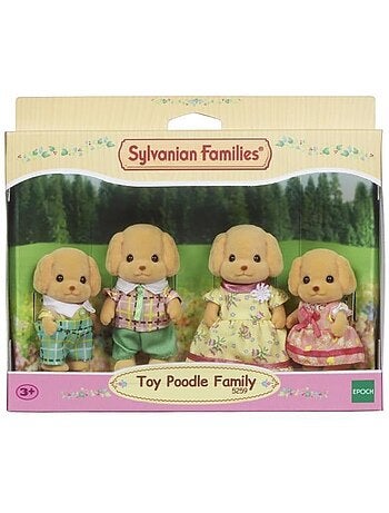 Lot de 4 figurines miniatures Famille Caniche articulées - SYLVANIAN FAMILIES