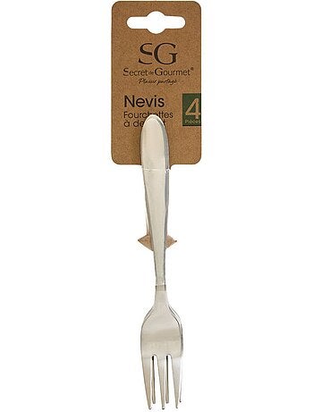 Lot de 4 fourchettes dessert en acier inoxydable nevis