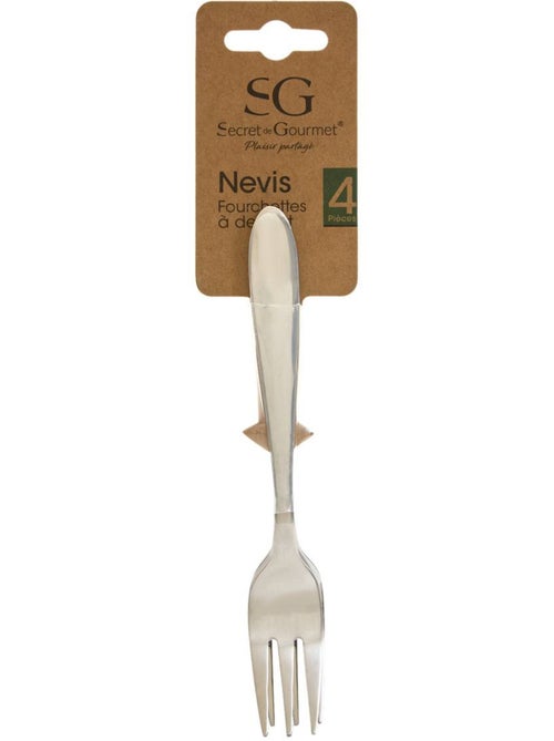 Lot de 4 fourchettes dessert en acier inoxydable nevis - Kiabi Lot de 4 fourchettes dessert en acier inoxydable nevis - Kiabi