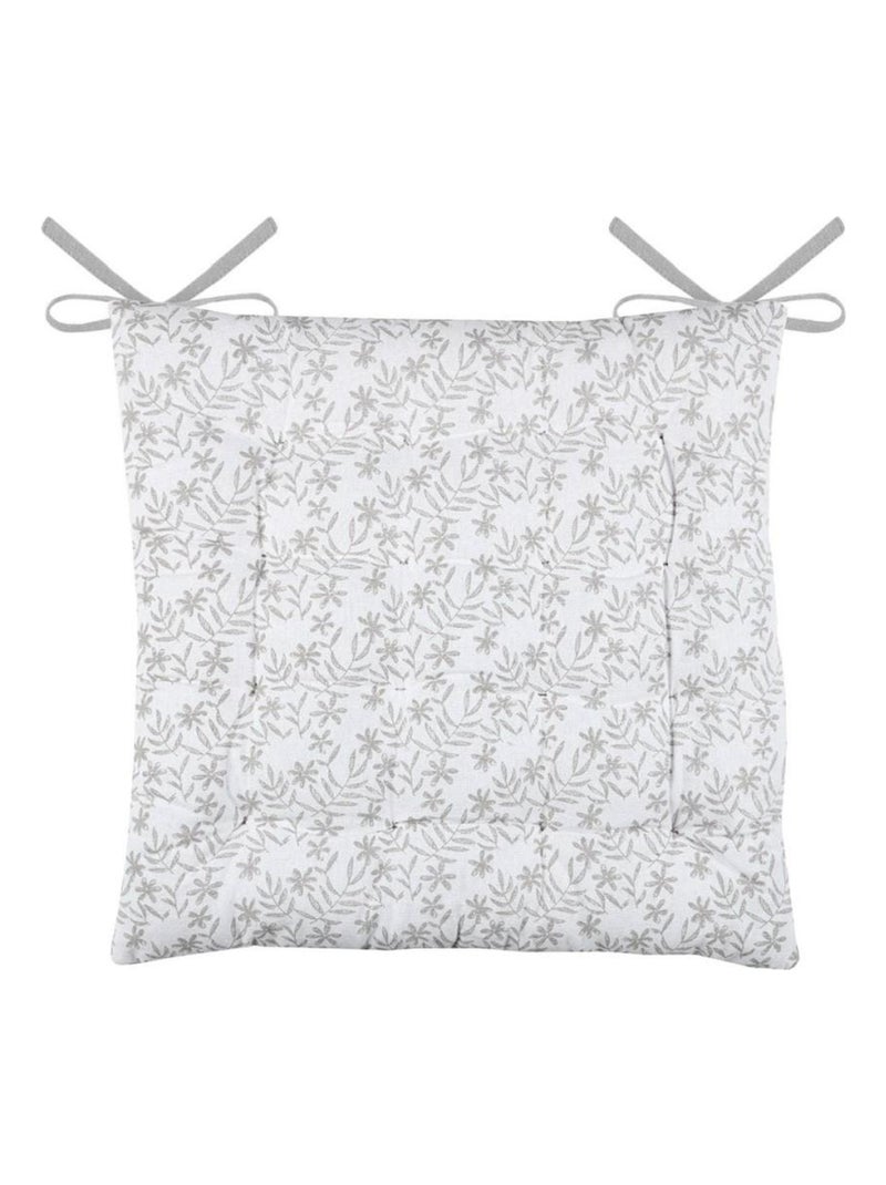 Lot de 4 galettes de chaise 16 points 38x38 Sophie naturel coton Blanc - Kiabi
