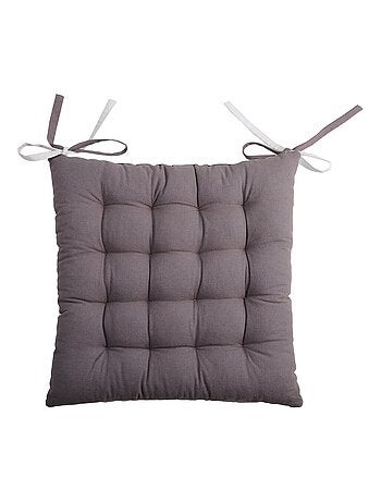 Lot de 4 galettes de chaise 16 points 40x40 Duo écru lin coton