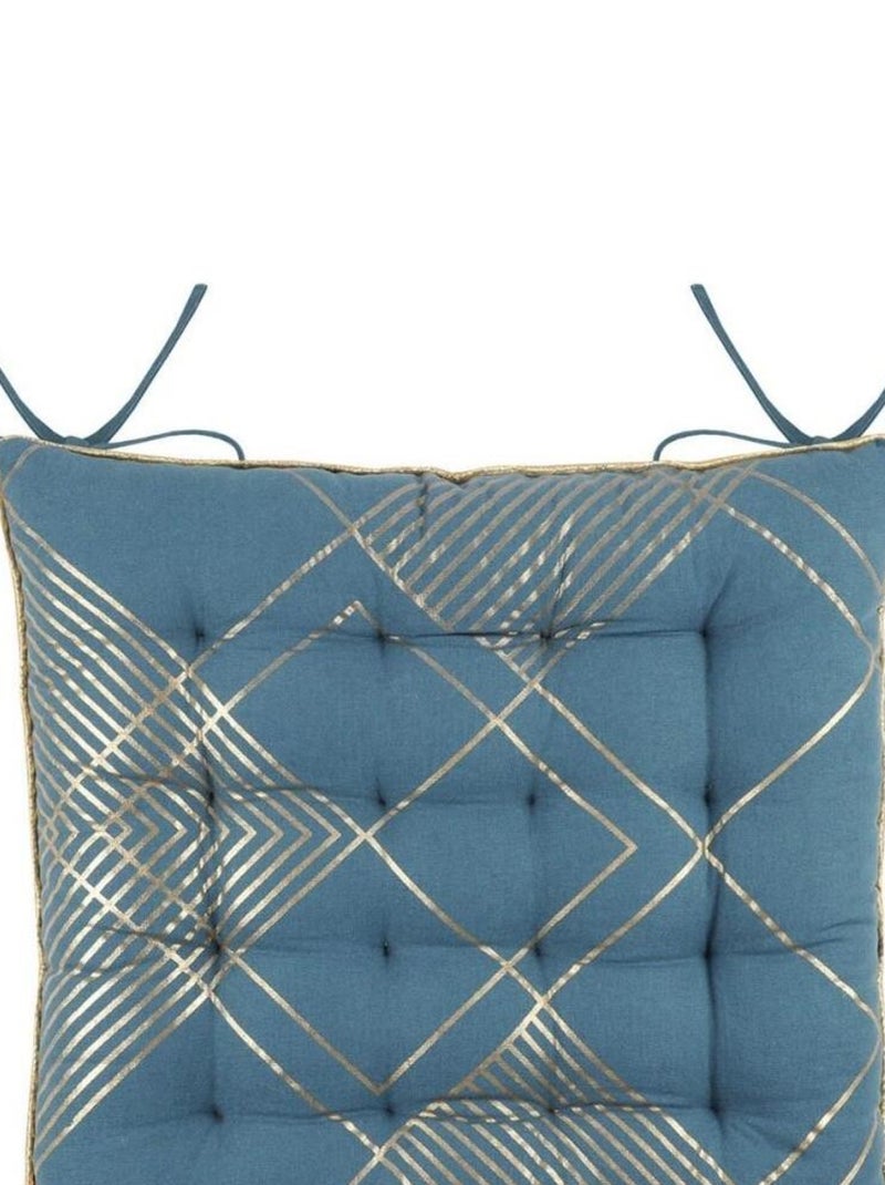 Lot de 4 galettes de chaise 16 points 40x40 Hoffmann canard coton Bleu - Kiabi