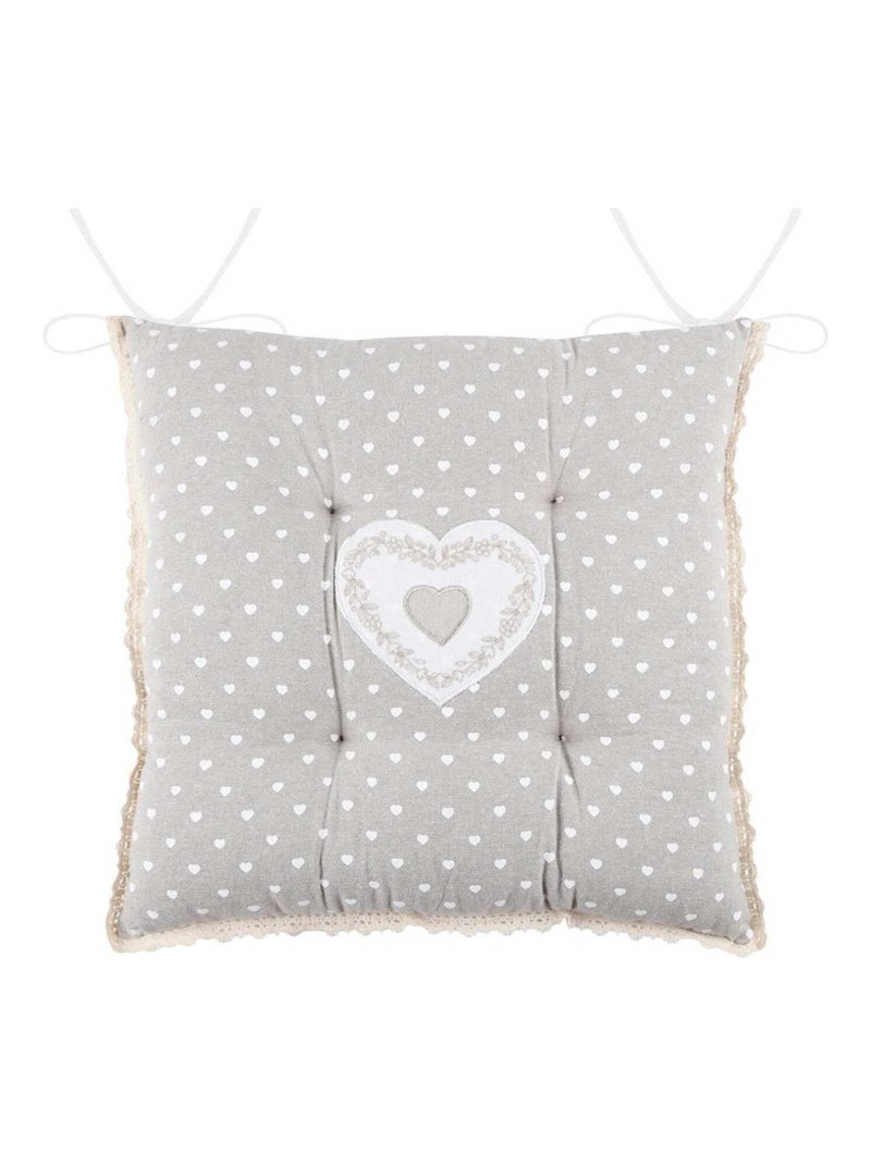 Lot de 4 galettes de chaise 4 points 40x40 Bérénice naturel coton Blanc - Kiabi