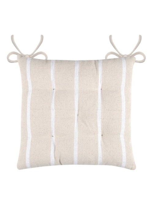 Lot de 4 galettes de chaise 5 points 40x40 St Trop blanc coton - Kiabi
