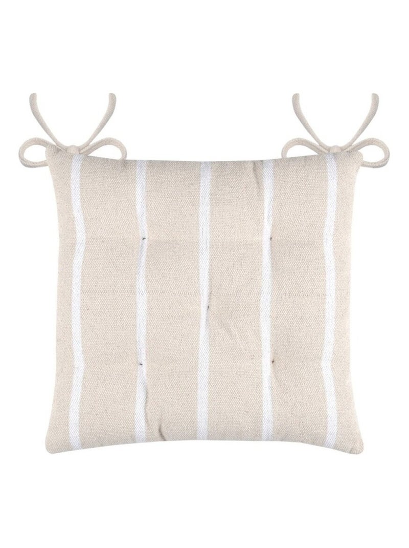 Lot de 4 galettes de chaise 5 points 40x40 St Trop blanc coton Blanc - Kiabi