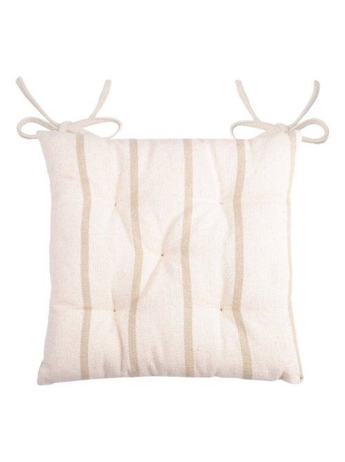 Lot de 4 galettes de chaise 5 points 40x40 St Trop lin coton - Kiabi