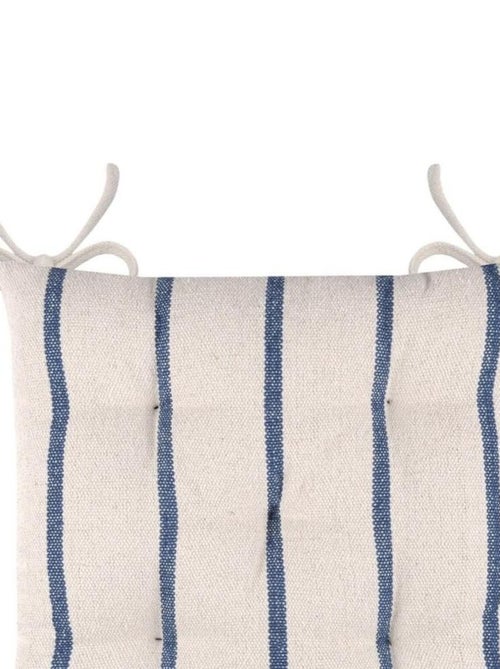 Lot de 4 galettes de chaise 5 points 40x40 St Trop marine coton - Kiabi