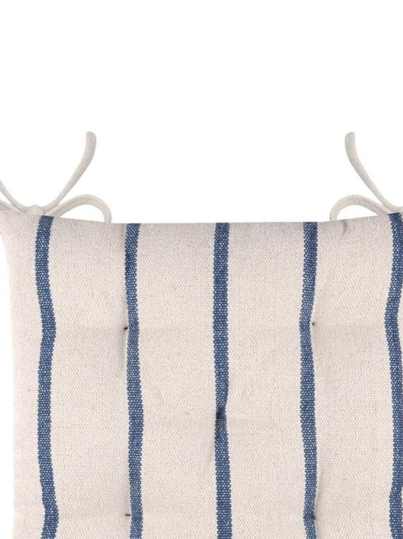 Lot de 4 galettes de chaise 5 points 40x40 St Trop marine coton Bleu - Kiabi