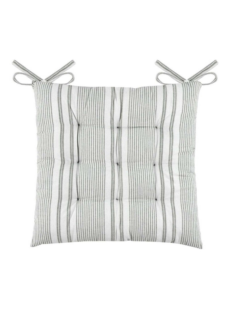 Lot de 4 galettes de chaise 9 points 40x40 Chaumont sauge coton Vert - Kiabi