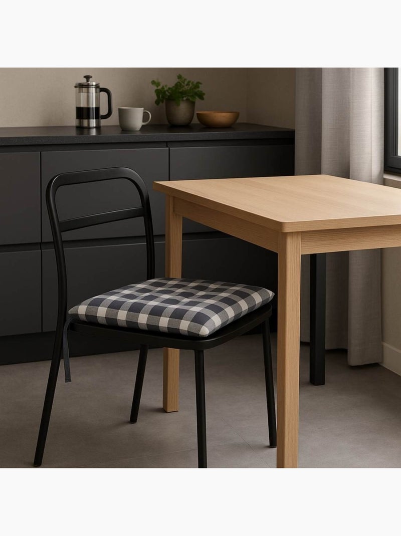 Lot de 4 galettes de chaise à carreaux noirs et blancs Noir - Kiabi