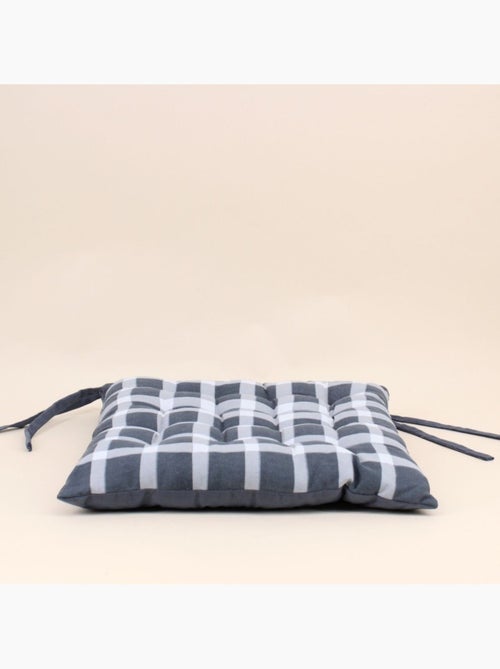 Lot de 4 galettes de chaise à carreaux noirs et blancs - Kiabi