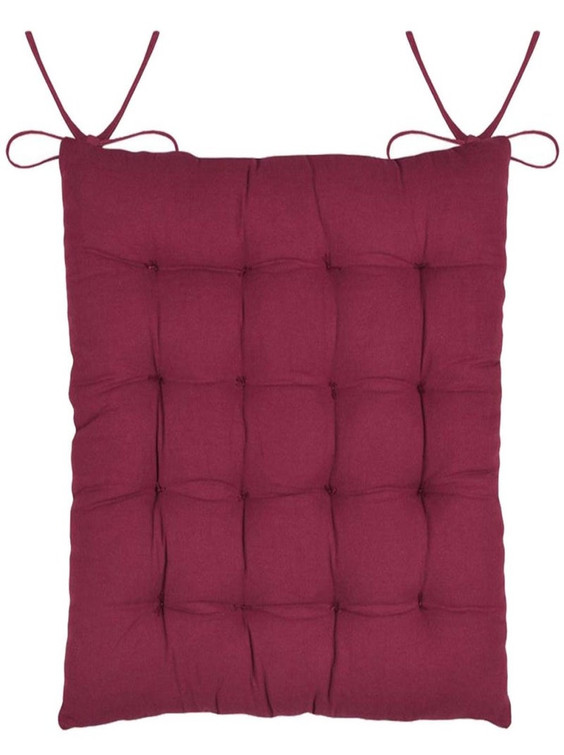 Lot de 4 galettes de chaise à nouettes BIBURY rouge Rouge - Kiabi