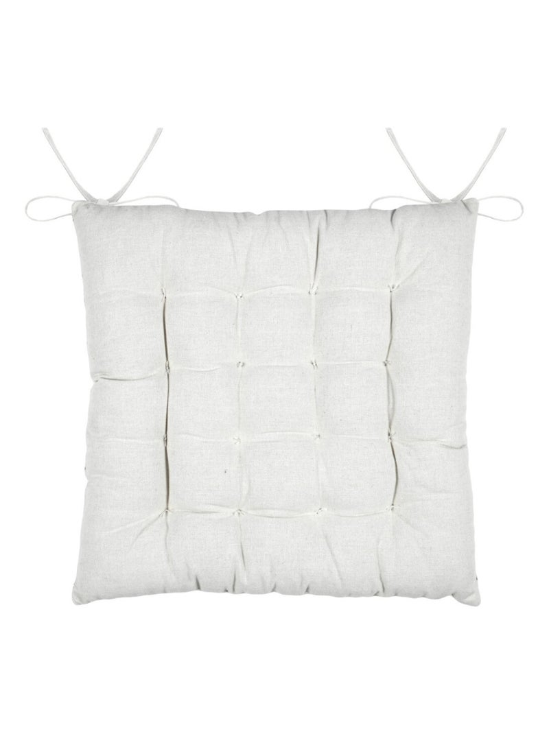 Lot de 4 galettes de chaise à nouettes CLARINE Beige - Kiabi