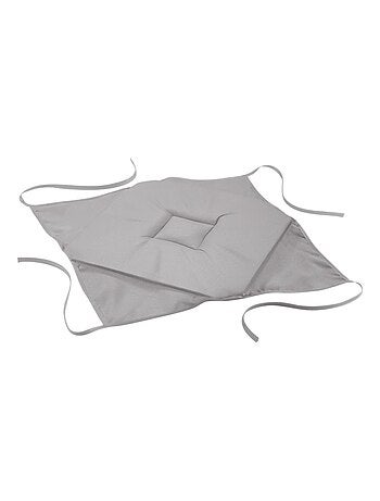 Lot de 4 galettes de chaise à rabat coloris gris