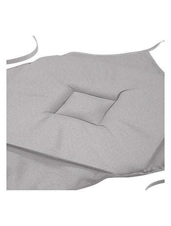Lot de 4 galettes de chaise à rabat coloris gris