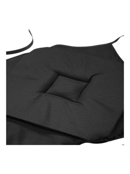 Lot de 4 galettes de chaise à rabat coloris noir - Kiabi