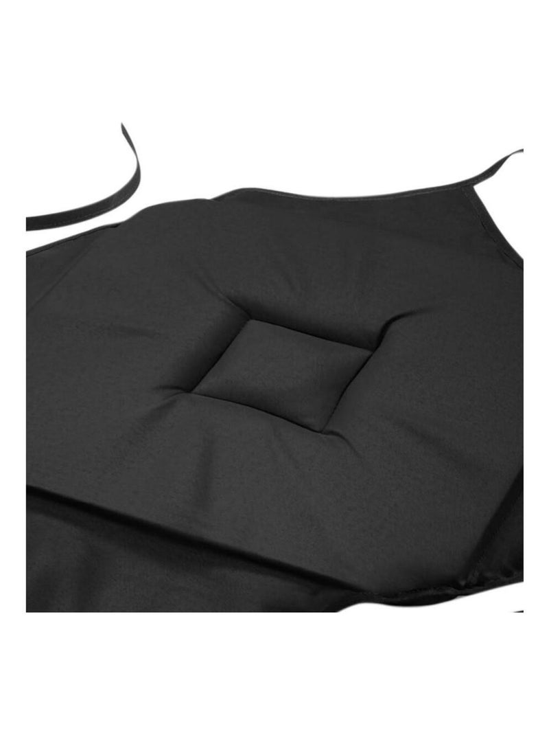 Lot de 4 galettes de chaise à rabat coloris noir Noir - Kiabi
