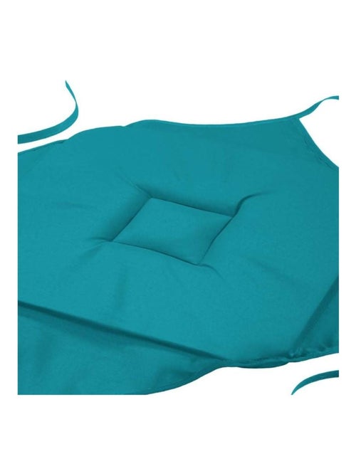 Lot de 4 galettes de chaise à rabat coloris pétrole - Kiabi
