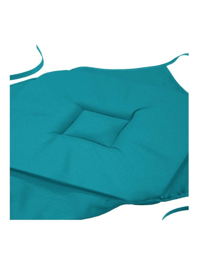 Lot de 4 galettes de chaise à rabat coloris pétrole Vert - Kiabi
