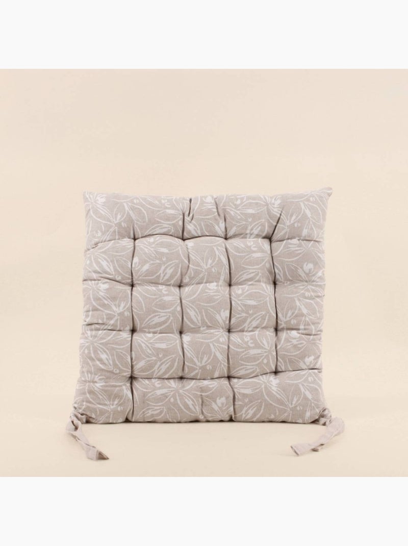 Lot de 4 galettes de chaise beiges en coton à motifs Beige - Kiabi