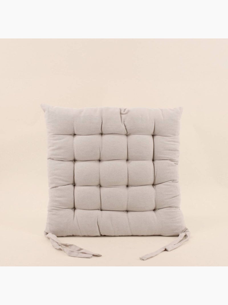 Lot de 4 galettes de chaise beiges en coton à motifs Beige - Kiabi